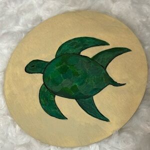 Sea Turtle Acrylic Painting Coaster Original by Artist Lise Marie